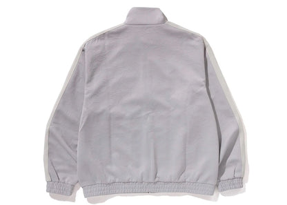 BAPE Line Camo Jacquard Bathing Ape Logo Relaxed Fit Track Jacket Silver