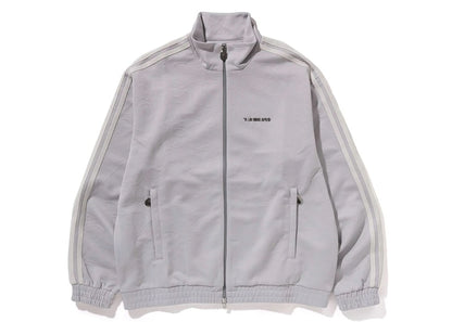 BAPE Line Camo Jacquard Bathing Ape Logo Relaxed Fit Track Jacket Silver
