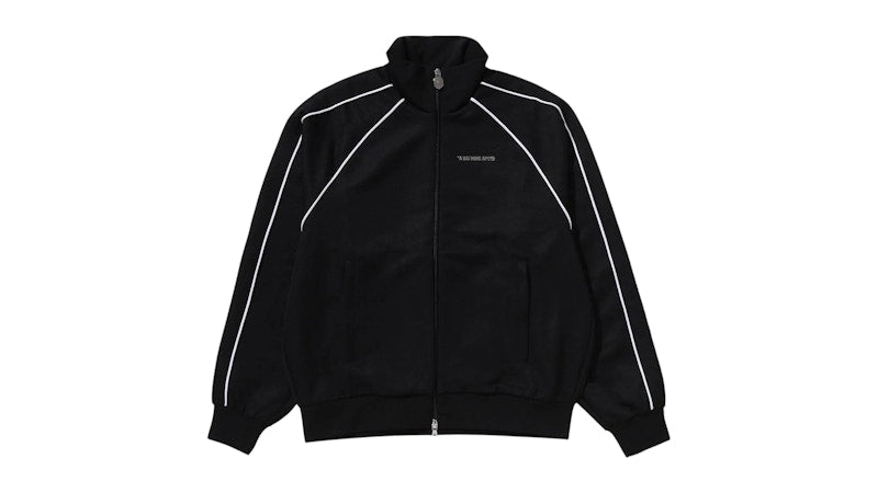BAPE Line Camo Jacquard Metal Logo Relaxed Fit Track Jacket Black