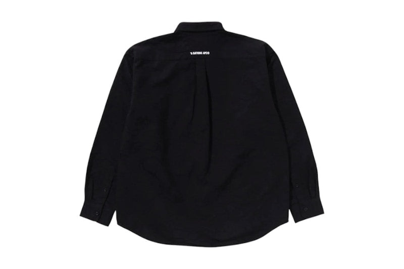BAPE Line Camo Jacquard Oxford L/S Shirt Black