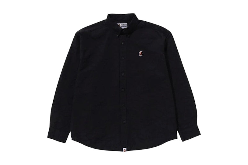 BAPE Line Camo Jacquard Oxford L/S Shirt Black