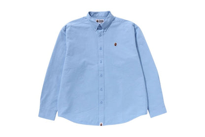 BAPE Line Camo Jacquard Oxford L/S Shirt Blue