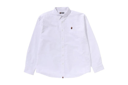 BAPE Line Camo Jacquard Oxford L/S Shirt White