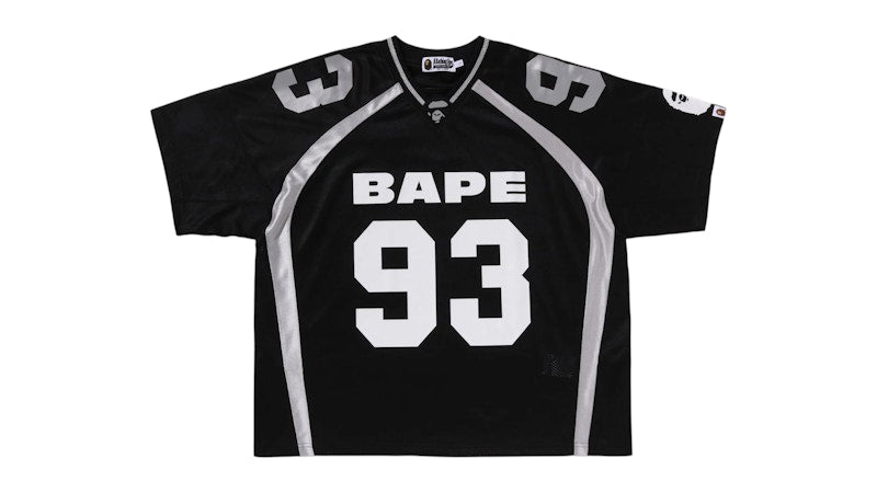 BAPE Line Camo Jacquard Relaxed Fit Football Jersey Black