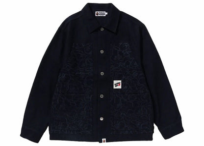 BAPE Line Camo Patch Work Jacket Indigo
