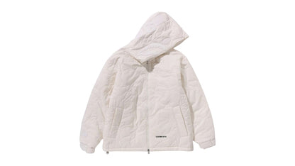 BAPE Line Camo Quilted Nylon Shark Full Zip Jacket Ivory