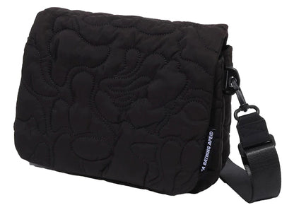 BAPE Line Camo Quilted Shoulder Bag Black