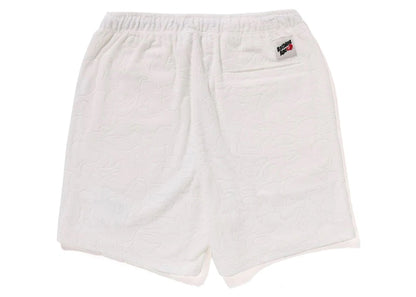 BAPE Line Camo Terry Towel Shorts White