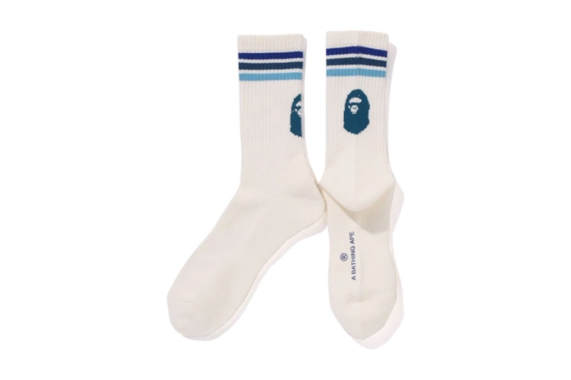 BAPE Line Socks Blue