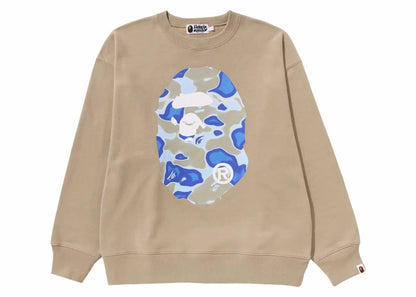 BAPE Liquid Camo Ape Head Relaxed Fit Crewneck Beige
