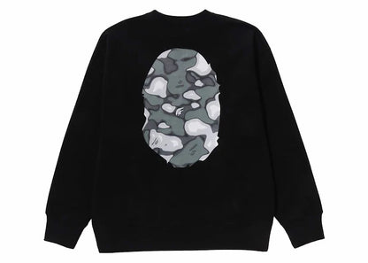 BAPE Liquid Camo Ape Head Relaxed Fit Crewneck Black