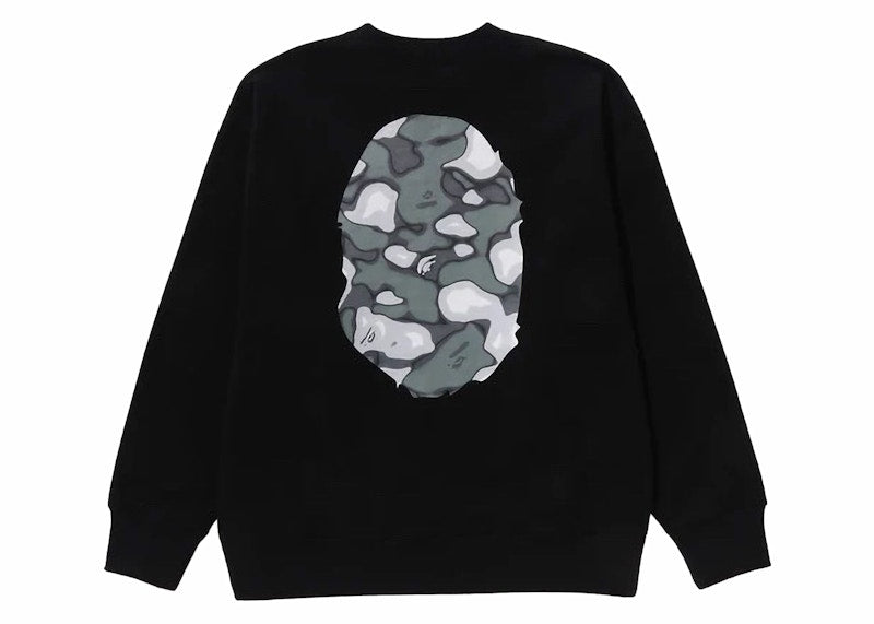 BAPE Liquid Camo Ape Head Relaxed Fit Crewneck Black