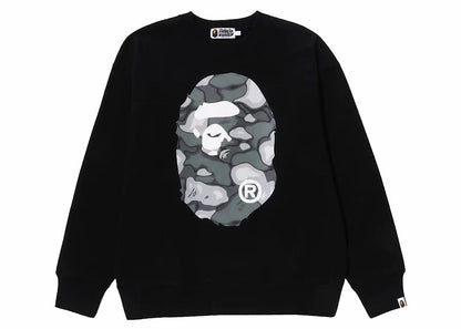 BAPE Liquid Camo Ape Head Relaxed Fit Crewneck Black
