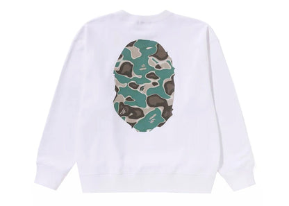 BAPE Liquid Camo Ape Head Relaxed Fit Crewneck White