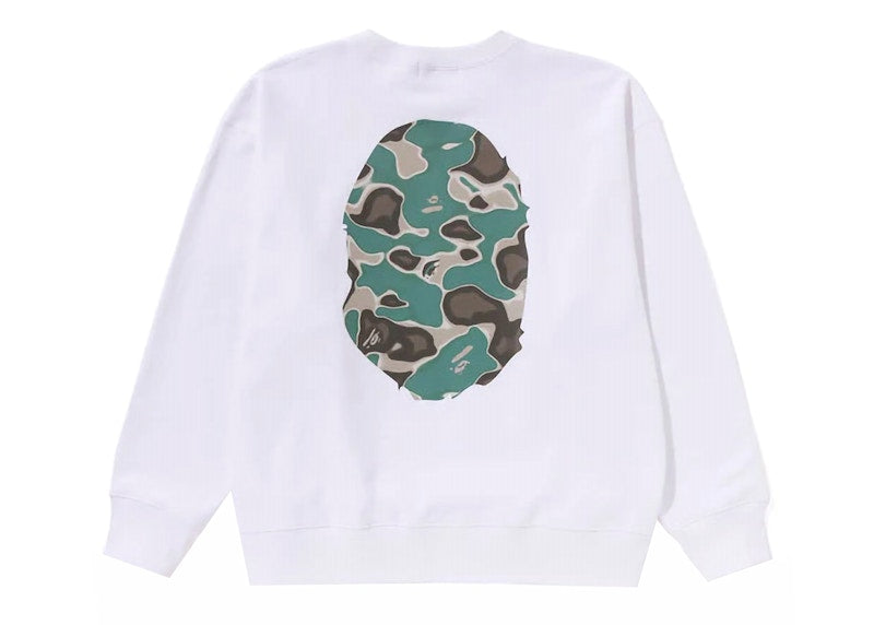 BAPE Liquid Camo Ape Head Relaxed Fit Crewneck White