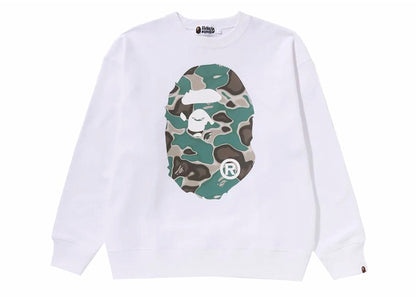 BAPE Liquid Camo Ape Head Relaxed Fit Crewneck White