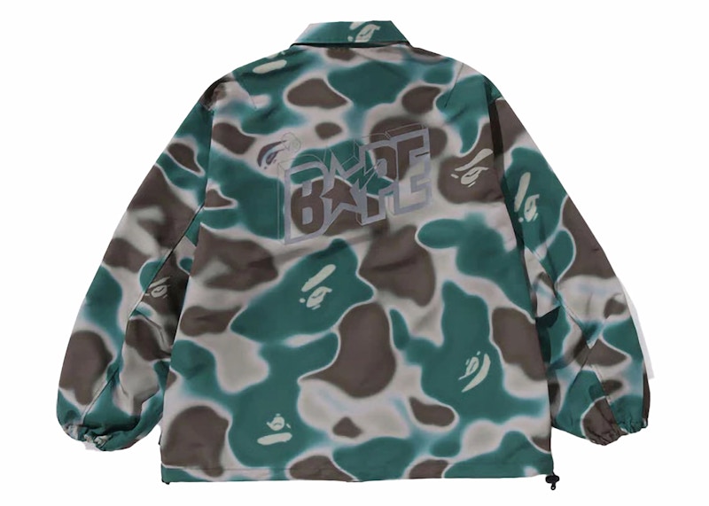 BAPE Liquid Camo Bape Sta Relaxed Fit Coach Jacket Olivedrab