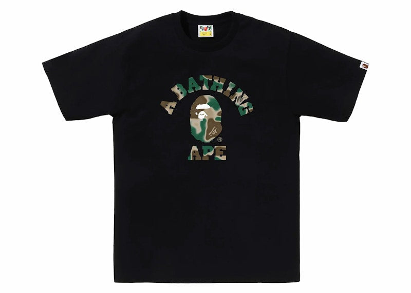 BAPE Liquid Camo College Tee Black/Olivedrab