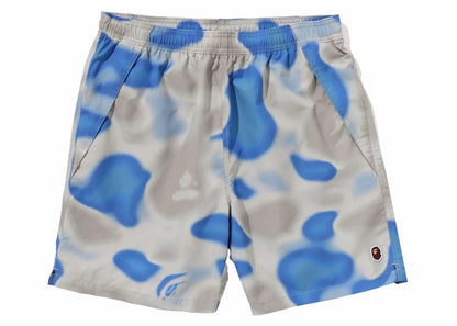 BAPE Liquid Camo One Point Beach Shorts Blue