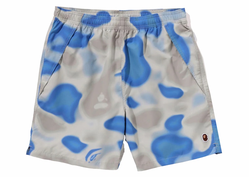 BAPE Liquid Camo One Point Beach Shorts Blue
