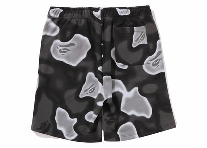 BAPE Liquid Camo Shark Sweat Shorts Black