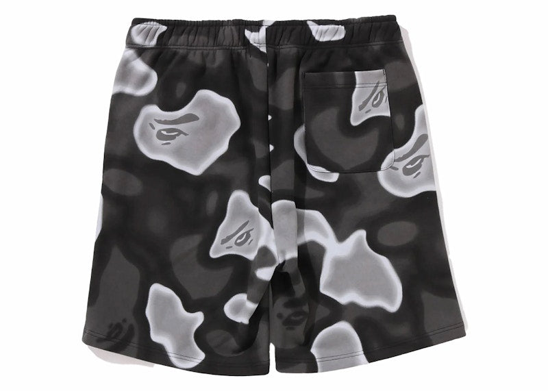 BAPE Liquid Camo Shark Sweat Shorts Black