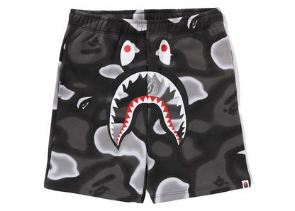 BAPE Liquid Camo Shark Sweat Shorts Black
