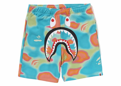 BAPE Liquid Camo Shark Sweat Shorts Green