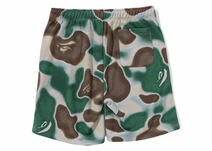 BAPE Liquid Camo Shark Sweat Shorts Olivedrab