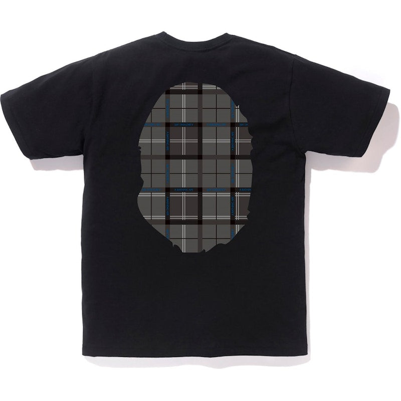 BAPE Logo Check Big Ape Head Tee Black/Black