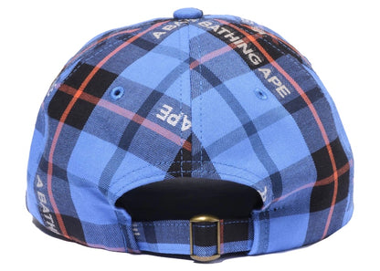 BAPE Logo Check Panel Cap Blue