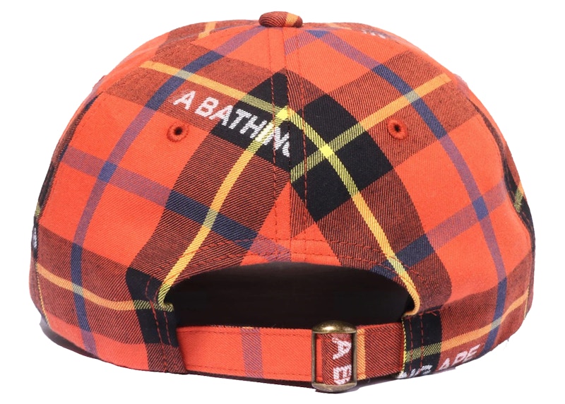 BAPE Logo Check Panel Cap Red
