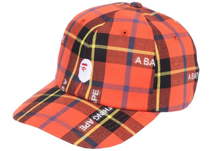 BAPE Logo Check Panel Cap Red