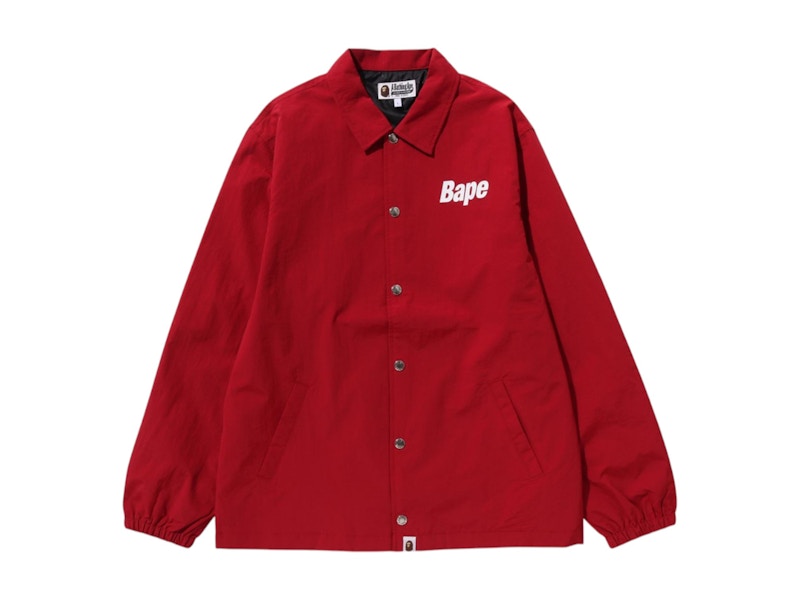 BAPE Logo Coach Jacket Red