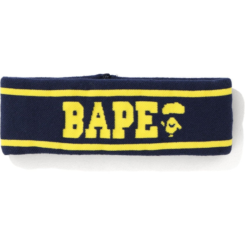 BAPE Logo Headband Navy/Yellow