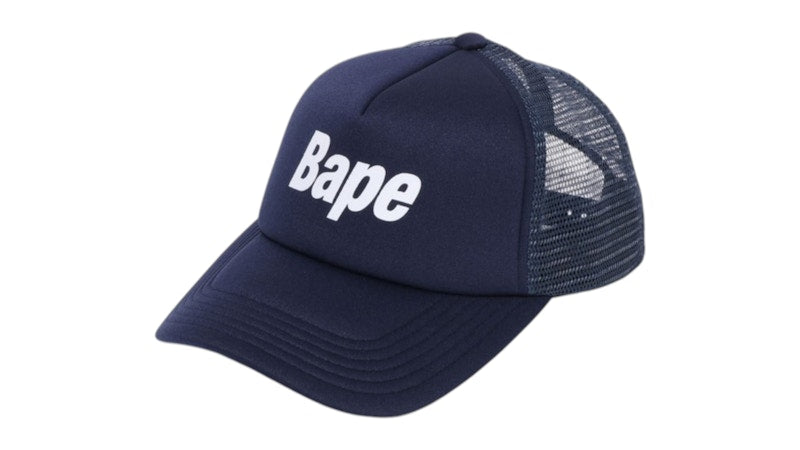BAPE Logo Mesh Cap Cap Navy