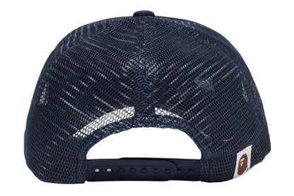 BAPE Logo Mesh Cap Navy