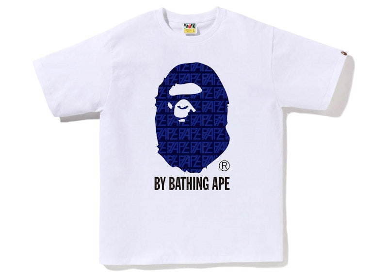 BAPE Logo Monogram By Bathing Ape Tee White Navy