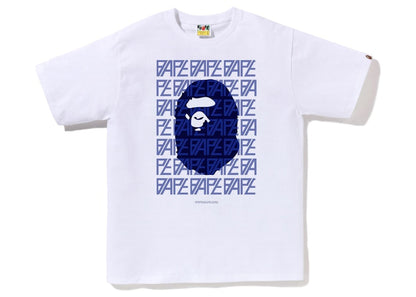 BAPE Logo Monogram Tee White Navy