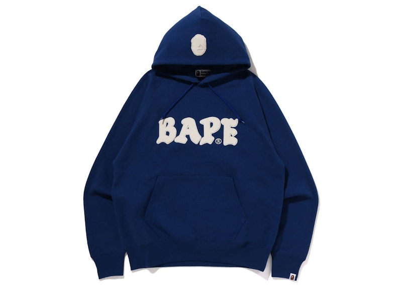 BAPE Logo Relaxed Fit Pullover Hoodie (FW22) Blue