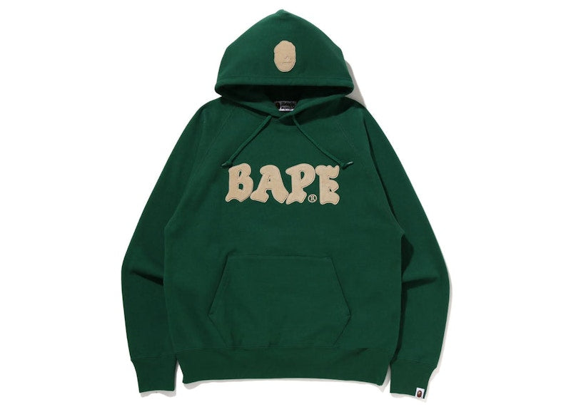BAPE Logo Relaxed Fit Pullover Hoodie (FW22) Green
