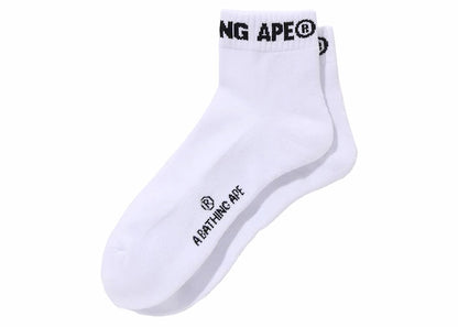 BAPE Logo Short Socks White