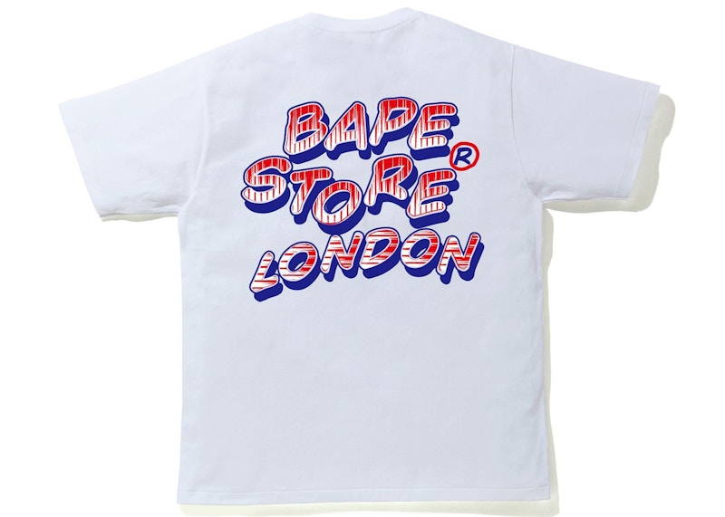 BAPE London Union Jack College Tee White