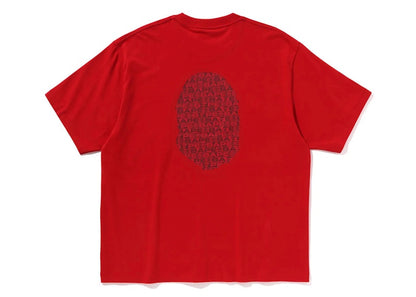 BAPE Lux Sport Pattern Ape Head Relaxed Fit Tee Red