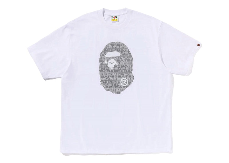 BAPE Lux Sport Pattern Ape Head Relaxed Fit Tee White