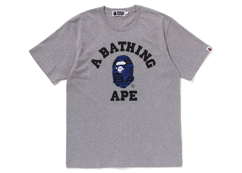BAPE Lux Sport Pattern College Tee Gray