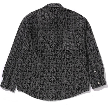BAPE Lux Sport Pattern Jacquard 10oz Denim Shirt Black