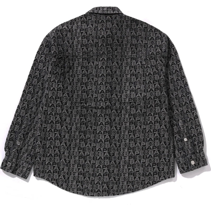 BAPE Lux Sport Pattern Jacquard 10oz Denim Shirt Black