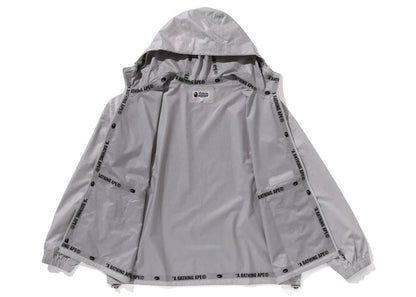 BAPE Lux Sport Pattern Jacquard Nylon Hooded Jacket Gray