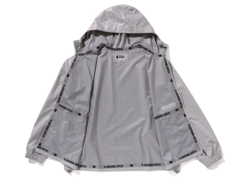 BAPE Lux Sport Pattern Jacquard Nylon Hooded Jacket Gray